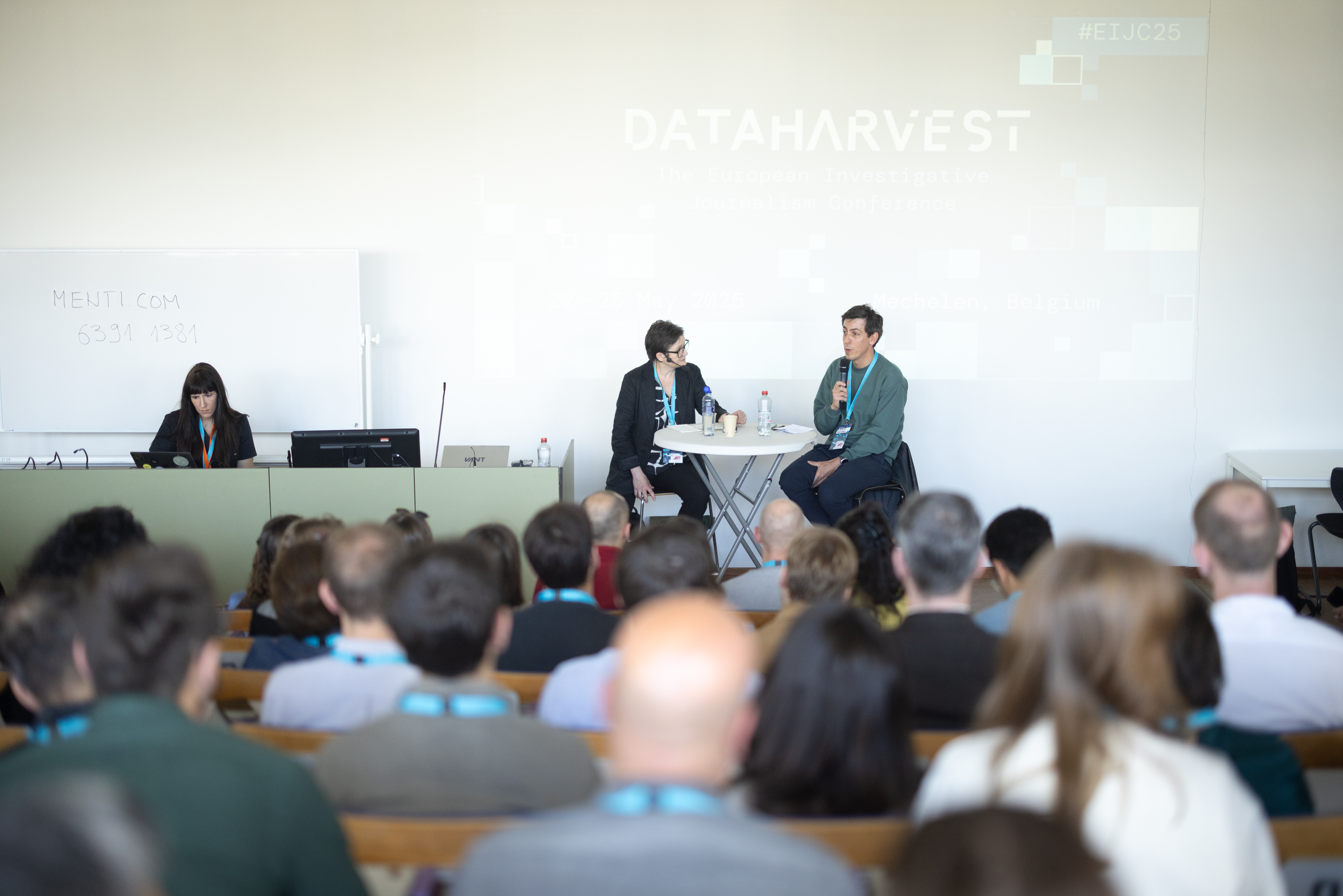 Laurent Richard giving the keynote in front of a full audience at Dataharvest 2025